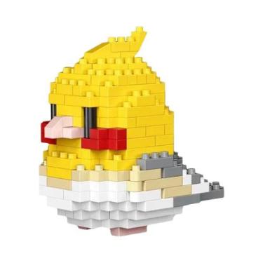 Imagem de Blocos De Montar Micro Mini Papagaio Colorido: Modelo 3D De Tijolos Pa
