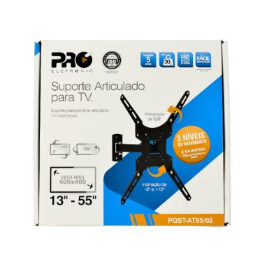 Imagem de Suporte de televisão bi-articulado para TVs, LCD e LED 13" a 55" PQST-AT55/02