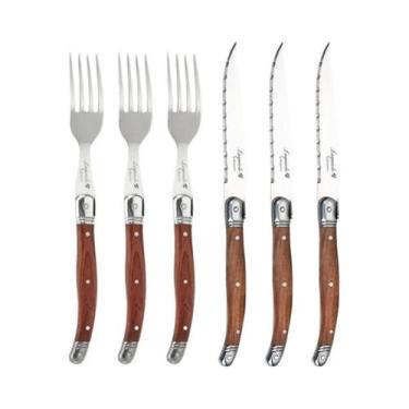 Imagem de Conjunto De Facas De Jantar Laguiole De Aço Inoxidável Com Cabo De Mad