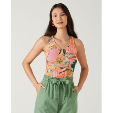 Imagem de Regata Feminina Folhagem Em Viscose Stretch - Malwee, Rosa, P