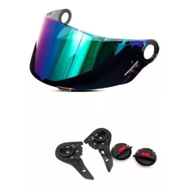 Imagem de Viseira Fw3 Gt Ls2 Ff358 Camaleão Anti Risco Kit Reparo Botão - Polivi
