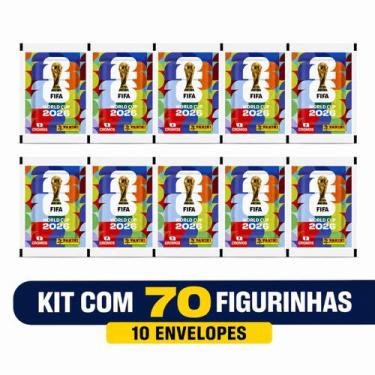 Imagem de Kit 10 Pacotinho de Figurinha da Copa do Mundo 2026 Oficial (70 figuri