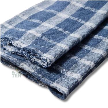 Imagem de Kit Com 10 Saco Pano De Chão Xadrez Grande 65x40cm Algodão Alvejado Duplo Para Limpeza