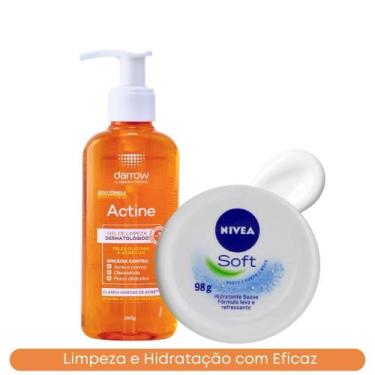 Imagem de Kit Sabonete Gel de Limpeza Antiacne 140g Actine + Hidratante Soft Cor