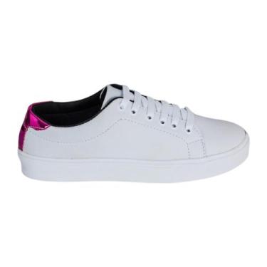 Imagem de Tênis Feminino Branco Pink Sapatenis Leve e Confortável Estilo Verão 2
