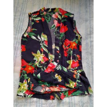 Imagem de Kimono e short azul estampado - Carmen Matiko, Estampado, M