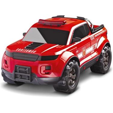 Imagem de Pick-up Force Carrinho Roma Brinquedos - 40 Cm, Bombeiro