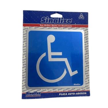 Imagem de Placa de Sinalização Acesso Deficiente Físico Auto-Adesiva 15x15cm Sinalize