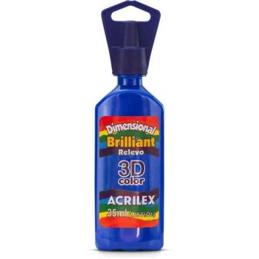 Imagem de Tinta Relevo Dimensional Brilhante Azul Turquesa 35ML Pacote com 6 - A