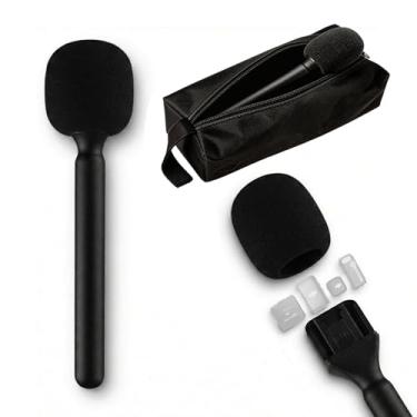 Imagem de Adaptador de mão para microfone sem fio com bolsa de armazenamento – Suporte de entrevista para DJI Mic Mini 2/3/2, Osmo Pocket 4/3, Rode Wireless GO II, Hollyland Lark | Suporte de microfone de
