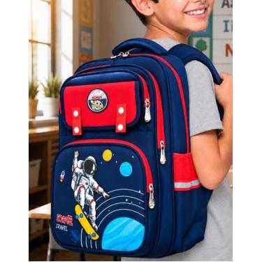 Imagem de Mochila Escolar Grande Menino Infantil Desenho Astronauta - M3M, Unico