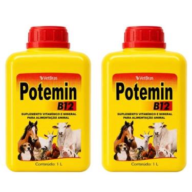 Imagem de Kit 2un Suplemento Vitamínico Para Animais Potemin B12 1L - VetBras