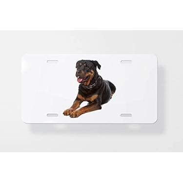Imagem de Rottweiler 5 Capa para placa de carro – Capa para placa de carro – Capa para moldura de placa de carro 15 x 30 cm