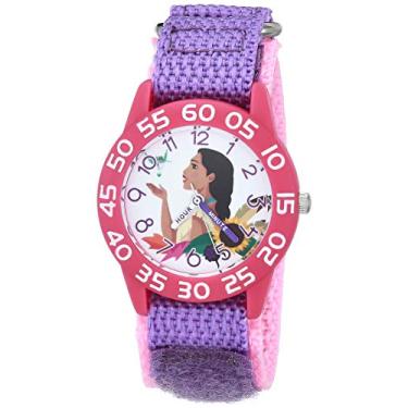 Imagem de Disney Relógio Analógico de Quartzo Feminino Princesa com Alça de Nylon, Roxo, 16 (Modelo: WDS000879)