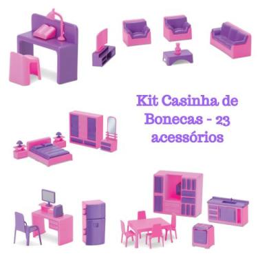 Imagem de Kit Casinha Infantil Judy Home Com Cozinha + Quarto + Sala - Samba Toy