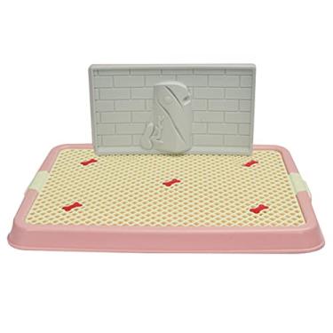Imagem de Suporte portátil para almofada de xixi para cachorro, suporte para almofadas para filhotes, cão potty treinamento cachorrinho caixa caixa de areia bandeja interna ao ar livre banheiro para cães gatos, rosa, G