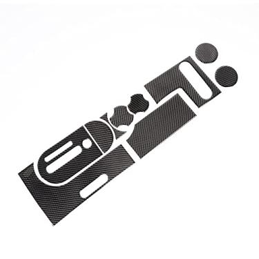 Imagem de FINMOKAL 10X Guarnição Adesivo De Decoração De Mudança De Marcha Para Jeep Wrangler Jk 2007-2010 Onda De Sarja De Fibra De Carbono Preto, Fibra De Carbono