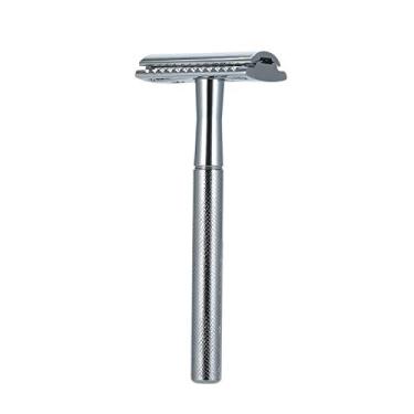 Imagem de Wemay Navalha de barbear de aço inoxidável de borda dupla Navalha de barba de segurança Remoção manual do bigode Ferramenta de barbear tradicional para viagens em casa de hotel