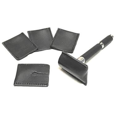 Imagem de GBS 5 Pack - Duplo Couro Segurança fio da navalha cabeça Protecção bainha/Shaving viagem Cover - Navalha cabeça da manga - caso protetor - Fits Chefes Todos Safety Razor