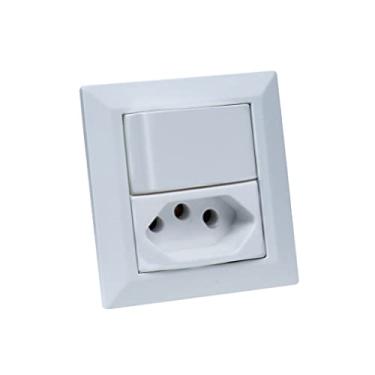 Imagem de Kit Espelhos de Tomadas Duplo Chanf 2Tom 10A 2 Interruptor COR:BRANCO