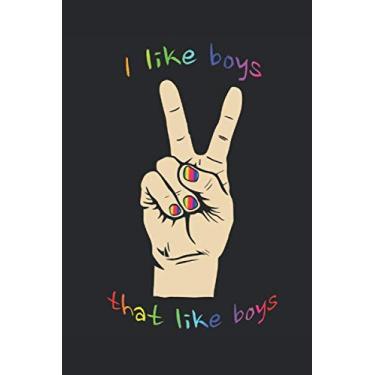 Imagem de I like boys that like boys: LGBTQ Journal, Gay Pride i like boys Lined Notebook, Rainbow Cover Paperback Lined Diary Composition Notebook Journal for Writing, 6" x 9" dotgrid 120 pages