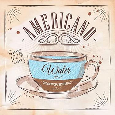 Imagem de Guardanapos de bebida de café Café 40 peças guardanapos de coquetel 5x5, guardanapos de café de dois lados: Americano e Cappuccino, guardanapos de papel decorativos para decoupage, guardanapos de chá de festa, guardanapos descartáveis