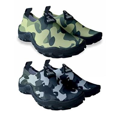 Imagem de Kit 2 Sapatilha Tenis Pesca Praia Aquática Hibrida Náutica Trilha dança Pilates Antiderrapante (41, CAMUFLADO VERDE - CAMUFLADO PRETO)