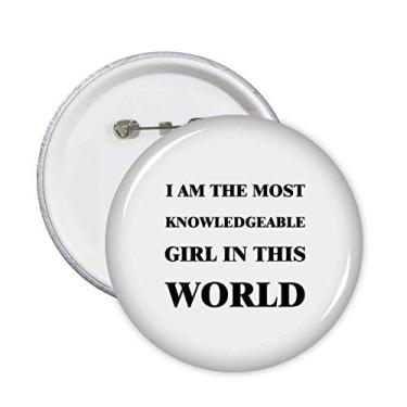 Imagem de Broche I Am The Knowledgeable Girl Broche Broche Emblema Acessório Decoração 5 peças
