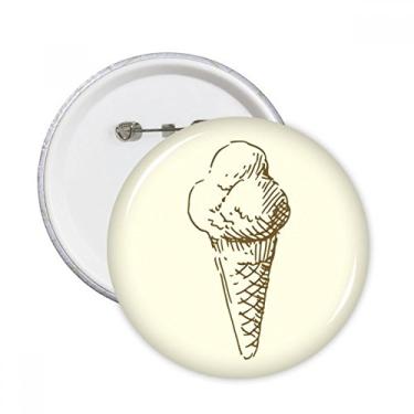 Imagem de Doce sorvete desenhos à mão padrão pinos redondos crachá botão emblema decoração acessório 5 peças