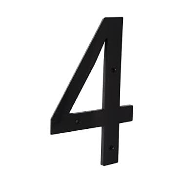 Imagem de Números de rua para casa de 15 cm para uso externo, interior, exterior, edifício, apartamento, quintal, plástico, preto, resistente a UV, número 0-9 letra A-G (4)