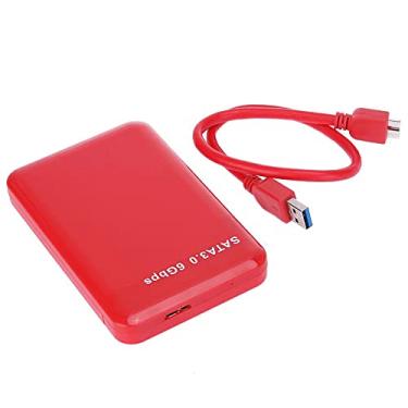 Imagem de Caixa de disco rígido USB 3.0 de 2,5 polegadas Caixa externa SATA HDD/SSD Transmissão de alta velocidade Design sem ferramentas ABS Shell Vermelho