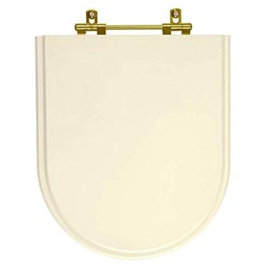 Imagem de Assento Sanitário Poliester Carrara Creme Ferragem Dourada para Vaso Deca