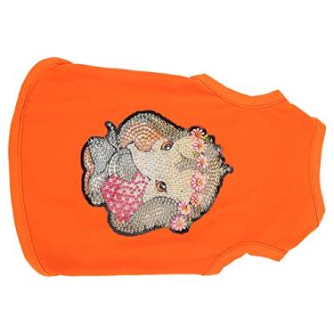 Imagem de Camiseta DIY para cães de estimação, roupas para animais de estimação fino acabamento moderno e moderno, macia e confortável durável em uso para filhotes (laranja, G)