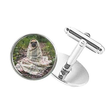 Imagem de DIYthinker Abotoaduras Bulldog para fotografia de animais de estimação com botão redondo