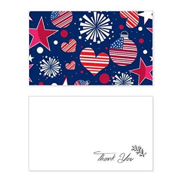 Imagem de Bandeira dos EUA Love Heart Star Festival Cartão de agradecimento aniversário aniversário comemorações casamento agradecimento