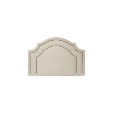 Imagem de Cabeceira Solteiro Luxo 90x60 Suede Off White Tachas Prata
