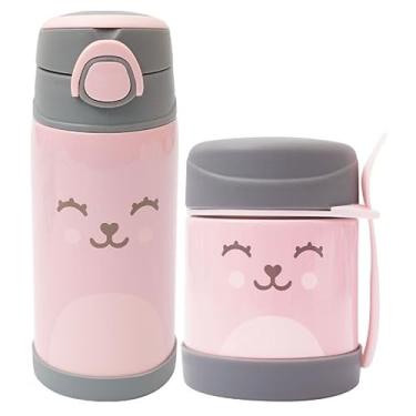 Imagem de Kit Refeição Infantil 2 Peças Pote Térmico e Garrafa Térmica Buba Gumy (Rosa)