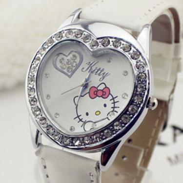 Imagem de Relógio Infantil Adulto De Pulso Hello Kitty Coração-Branco - Cl