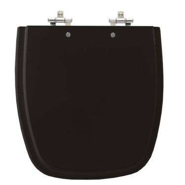 Imagem de Assento Sanitário Versato Preto Tampa para Vaso Celite de Madeira Laqueada