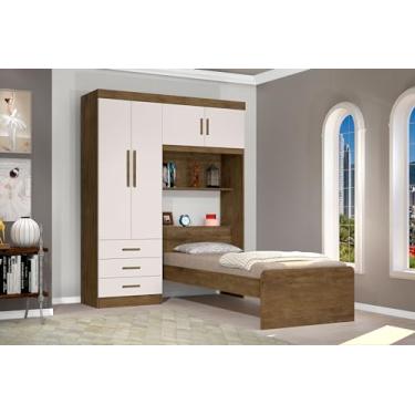 Imagem de Roupeiro com Cama Cancún 4 Portas (Jequiti/OffWhite)