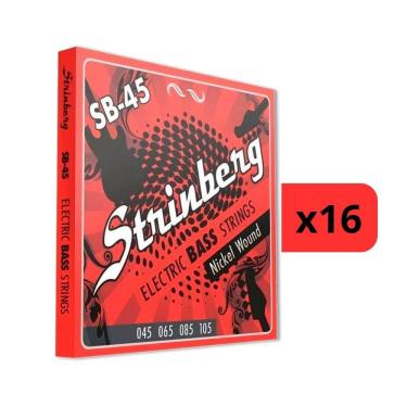 Imagem de Kit 16 Encordoamento Strinberg Para Contra Baixo SB45 - 4 Cordas