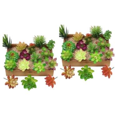 Imagem de LIFKOME 32 Peças suculenta artificial mini plantas artificiais decoração de casa plantar decoração de mini casa de simulação pote carnudo decorativo de simulação doméstico