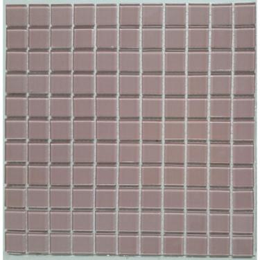 Imagem de Pastilha de Vidro Quadrados de 2,5cm Cristal Glass Mosaic 30cmx30cm Placas Rosa
