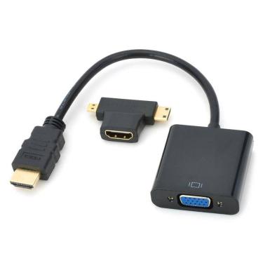 Imagem de Cabo conversor HDMI macho para fêmea + Cabo conversor Micro HDMI 3 em 1