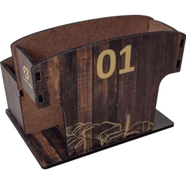Imagem de Suporte Porta Guardanapos 1 ao 10 Zanline MDF Restaurante Sachê de Mesa Marrom