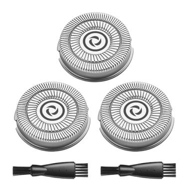 Imagem de Cabeças de substituição para barbeador elétrico masculino compatíveis com o barbeador elétrico SweetLF SWS7105 SWS7105BK, 3 lâminas de substituição (apenas lâminas), 2 escovas de limpeza