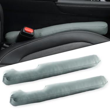 Imagem de Urehepo 2 peças de couro organizador de lacunas de assento de carro, acessórios internos para carro para impedir que as coisas caiam para carro, SUV caminhão, campista, preencha a lacuna entre o