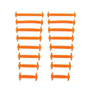 Imagem de Sneakers No Tie Solid Color Shoelaces Silicone Elastic Shoelaces Women's Casual Shoelaces Shoe Accessories(Orange)