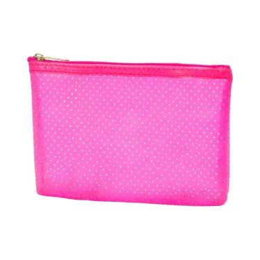 Imagem de Combo 10 Necessaire Rosa Translúcida Com Zíper 20,5x14,5cm