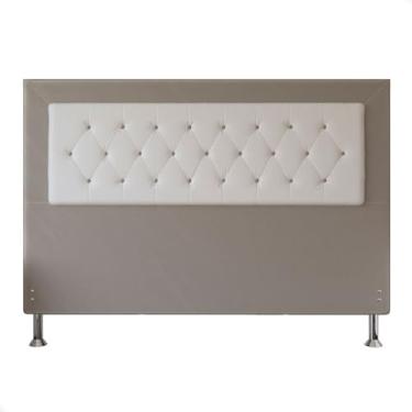 Imagem de Cabeceira King Casal 1,95m Cama Box Estofada Quarto Havana (Suede bege)